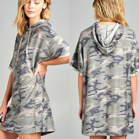 Camouflage Dress with Hoodie - Picture 2 of 2